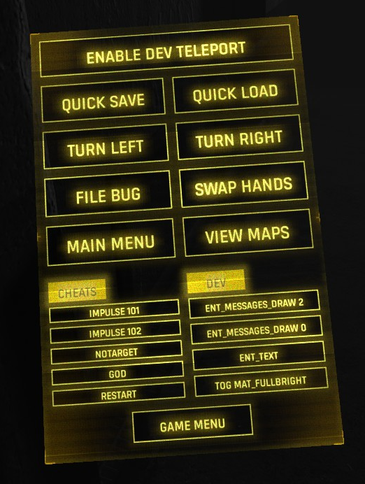 Half-Life Alyx: How to Open the in-game Developer Menu