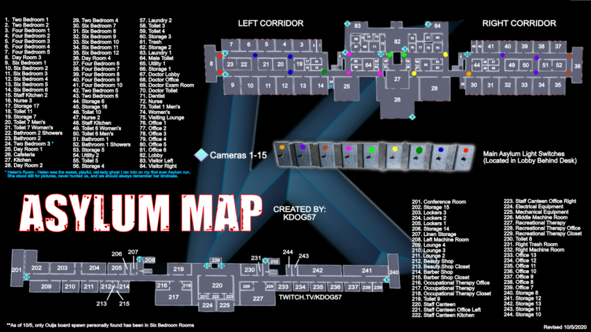 Phasmophobia Asylum Map Cam Locations Room Names And Numbers Steamah