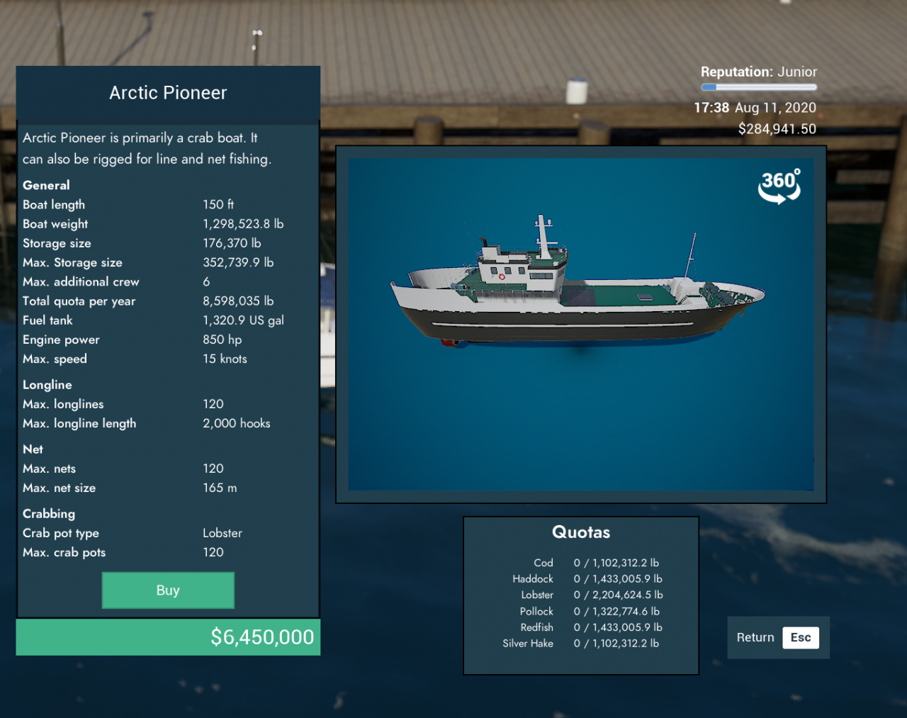 Fishing: North Atlantic Ship Guide (Specs, Purchase Locations Riggings&Type)