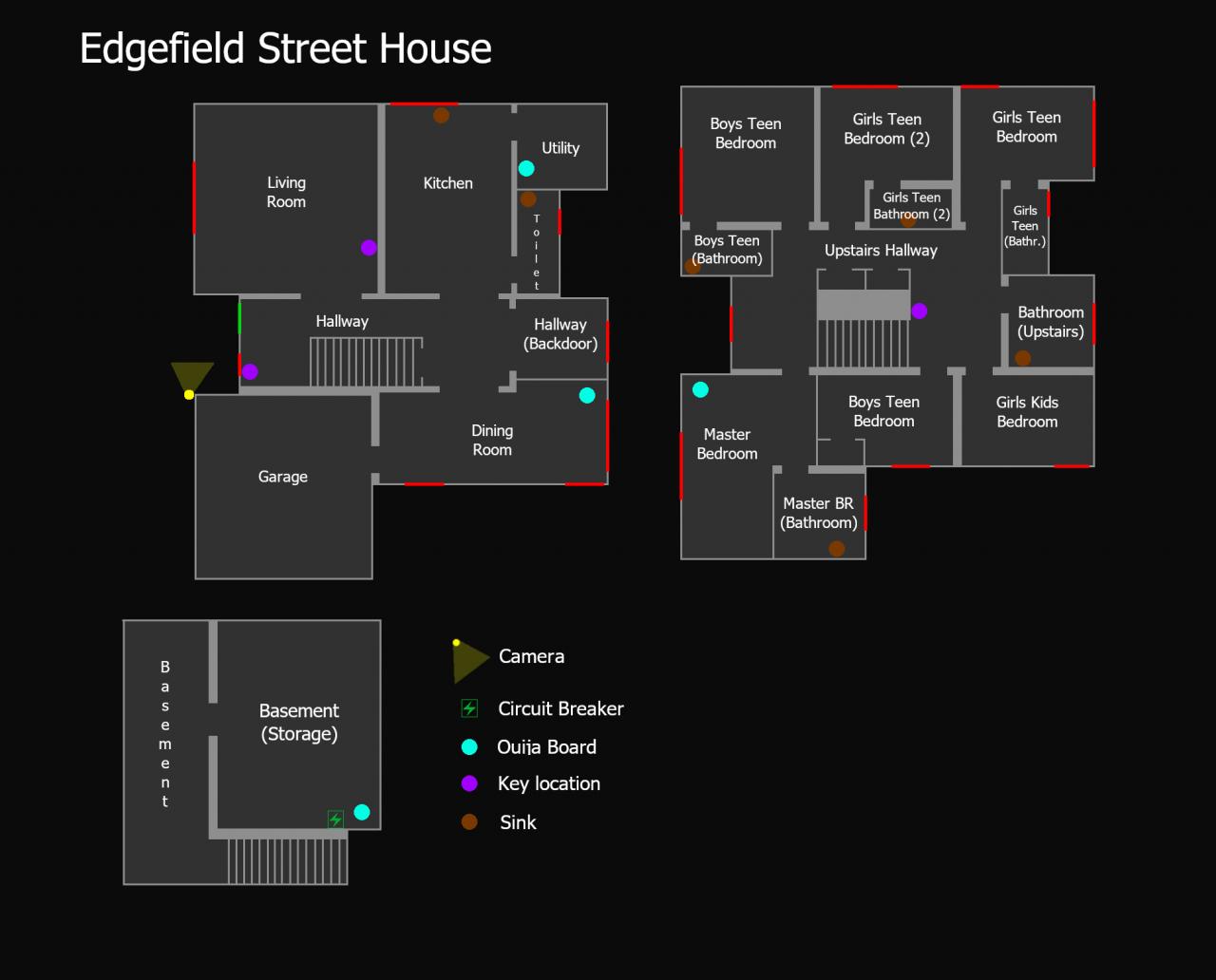 Phasmophobia Edgefield Street House Map