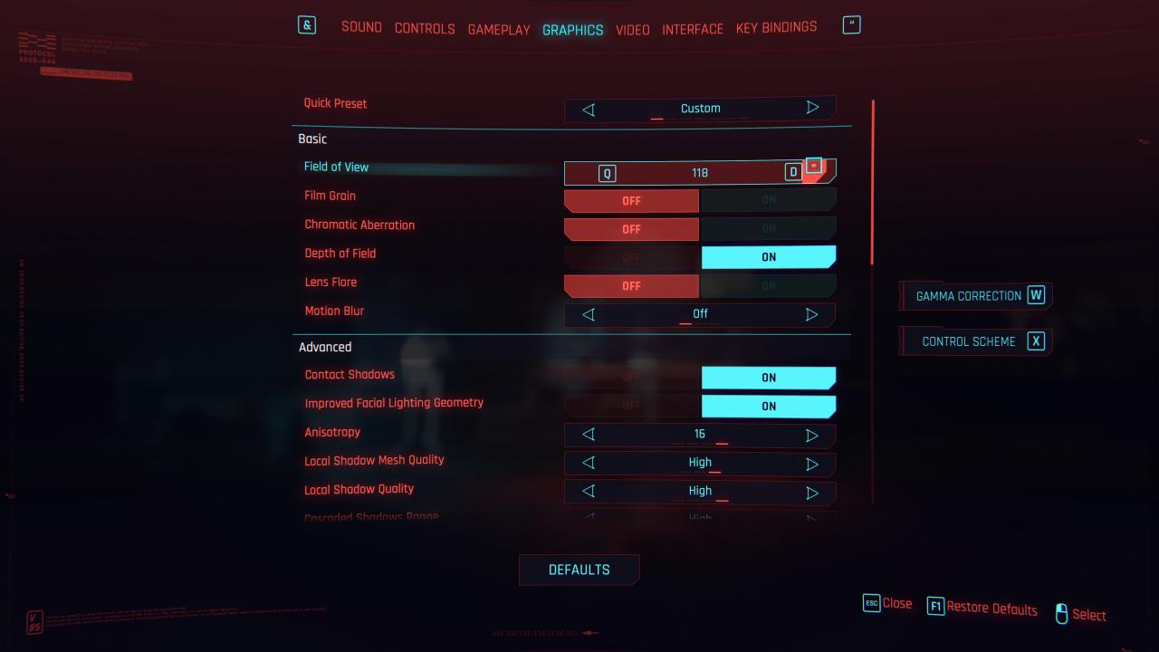 Cyberpunk 2077 Mouse Sensitivity and Fov Sliders Guide