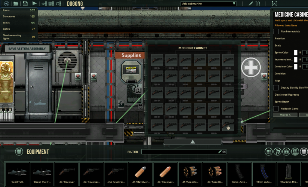 Barotrauma How to Add Items into Lockers, Shelfs. SteamAH