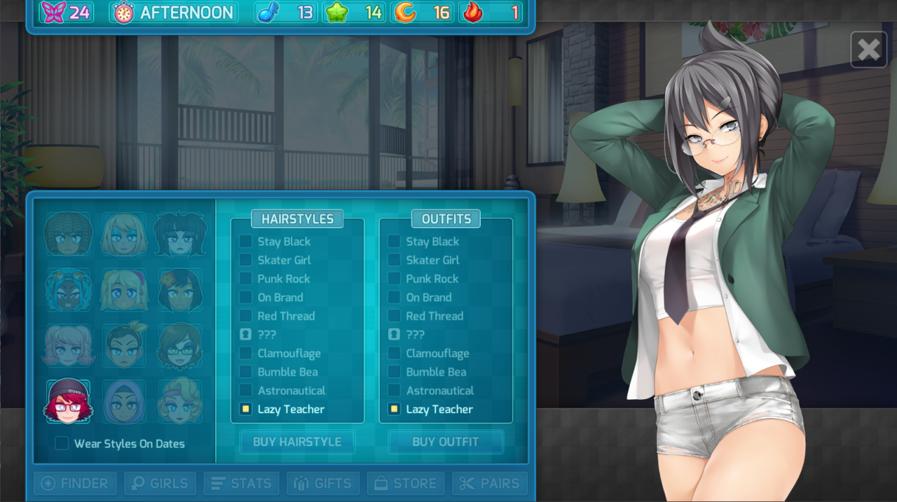 HuniePop 2: Double Date Huniepop 1 Reference Outfits