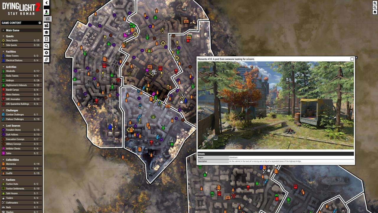 Dying Light 2 Interactive Map (Quests, Activities, Collectibles)