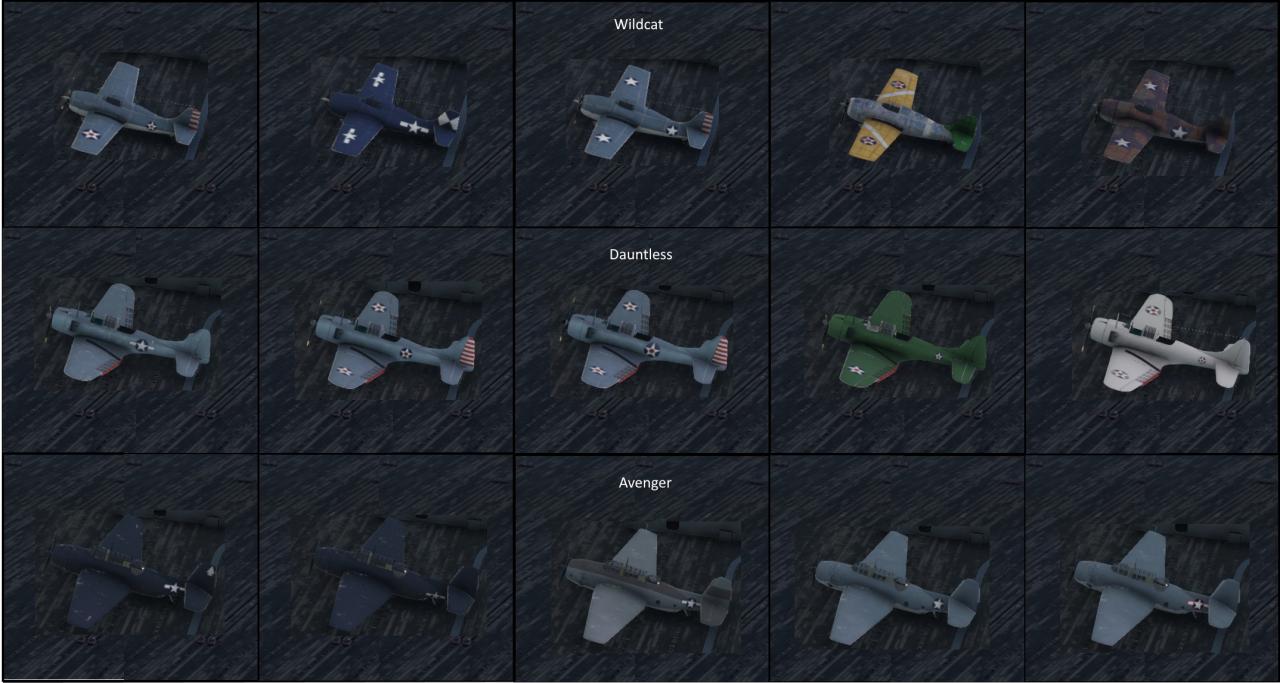 Aircraft Carrier Survival All Aircraft Patterns (with Upgraded Models)