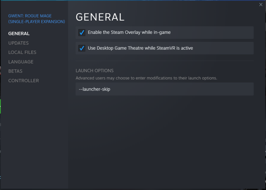 GWENT Rogue Mage How to Skip REDLauncher SteamAH