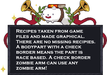 Necrosmith All Recipes and Map (Update 1.1)