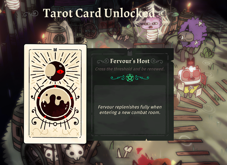 Cult of the Lamb Fervour's Host - Helob tarot card
